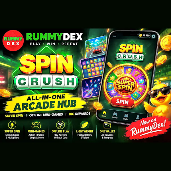 Original RummyDex Spin Crush arcade promotion